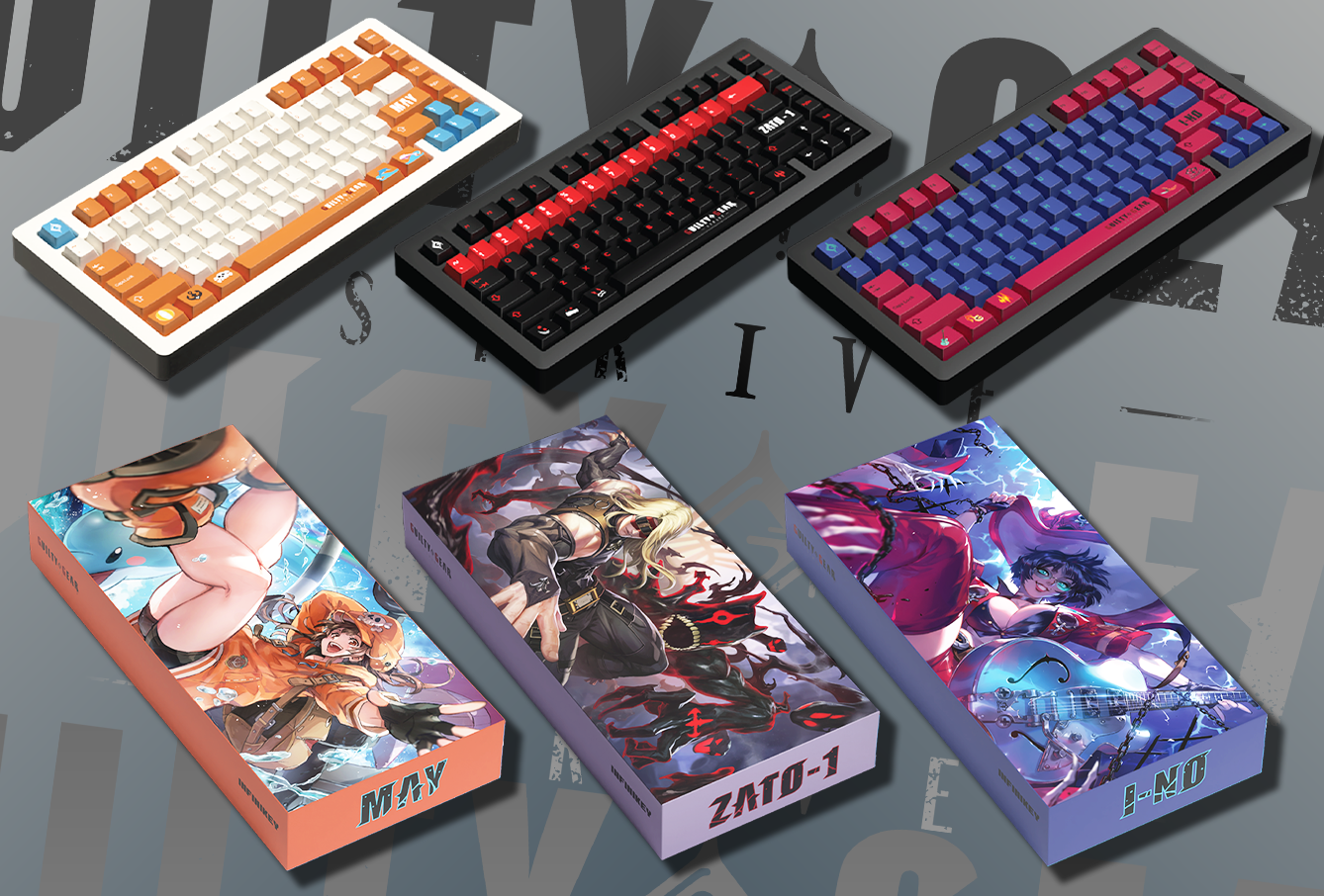 Official Guilty Gear Strive Keycap Sets INO, MAY, ZATO