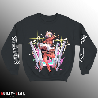 Guilty Gear -Strive- Elphelt Premium Cotton/Spandex Crewneck Sweatshirt (Metal Gray)