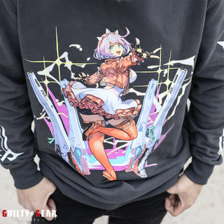 Guilty Gear -Strive- Elphelt Premium Cotton/Spandex Crewneck Sweatshirt (Metal Gray)