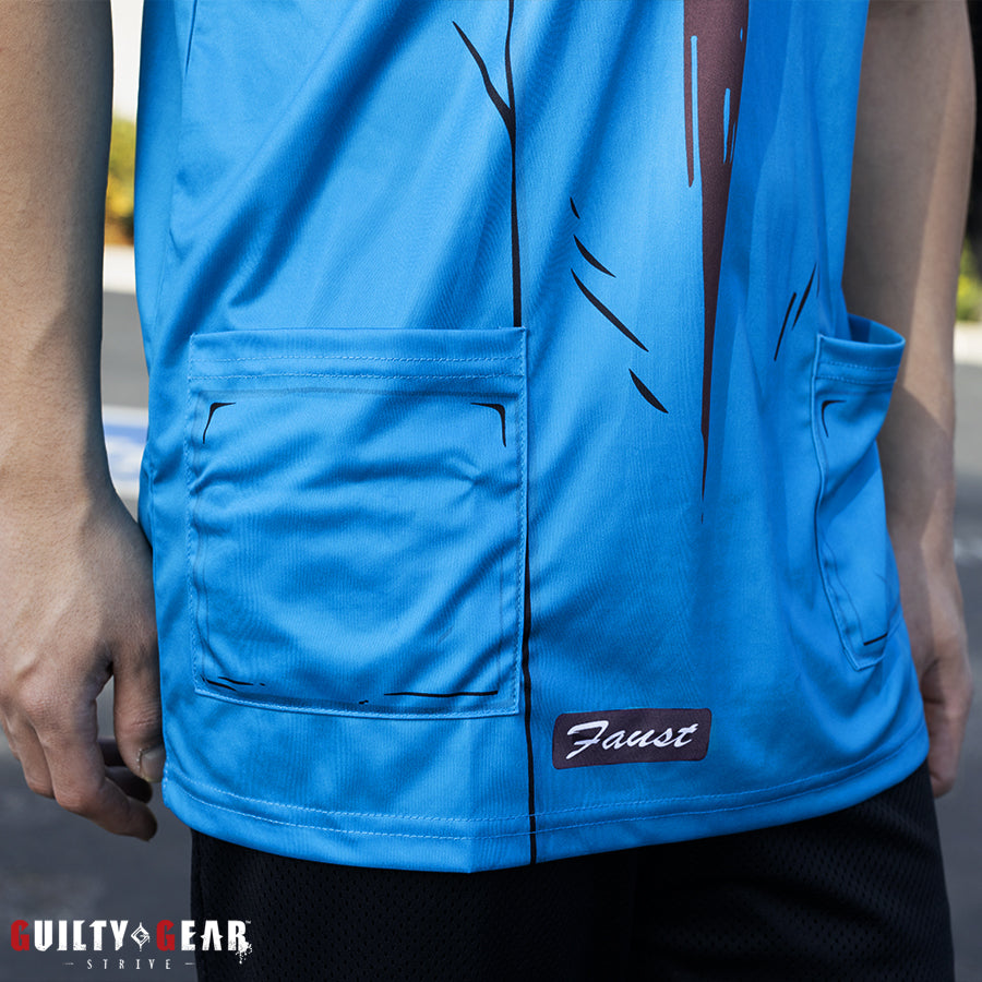 faust guilty gear cosplay Guilty Gear -Strive- Faust Cosplay V-Neck T-Shirt with Pockets – ArcShopUS