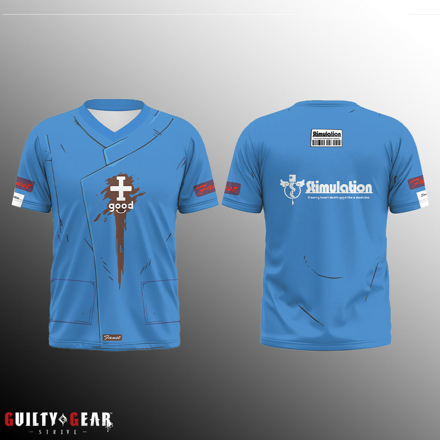guilty gear merchandise Guilty Gear -Strive- Faust Cosplay V-Neck T-Shirt with Pockets