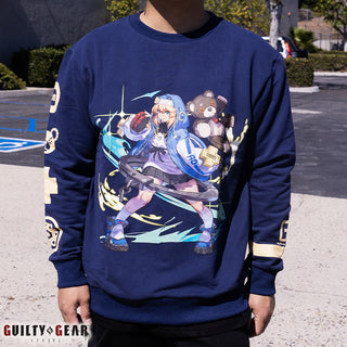 Guilty Gear -Strive- Bridget Premium Cotton/Spandex Crewneck Sweatshirt (Starlight Navy)