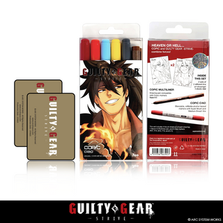 COPIC CIAO 5+1 GUILTY GEAR -STRIVE- MARKERS SET + 2 Random Gold Precious Chibi Cards!