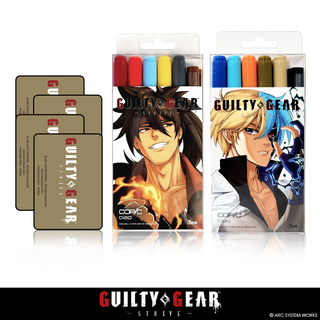 COPIC CIAO 5+1 GUILTY GEAR -STRIVE- MARKERS SET + 2 Random Gold Precious Chibi Cards!